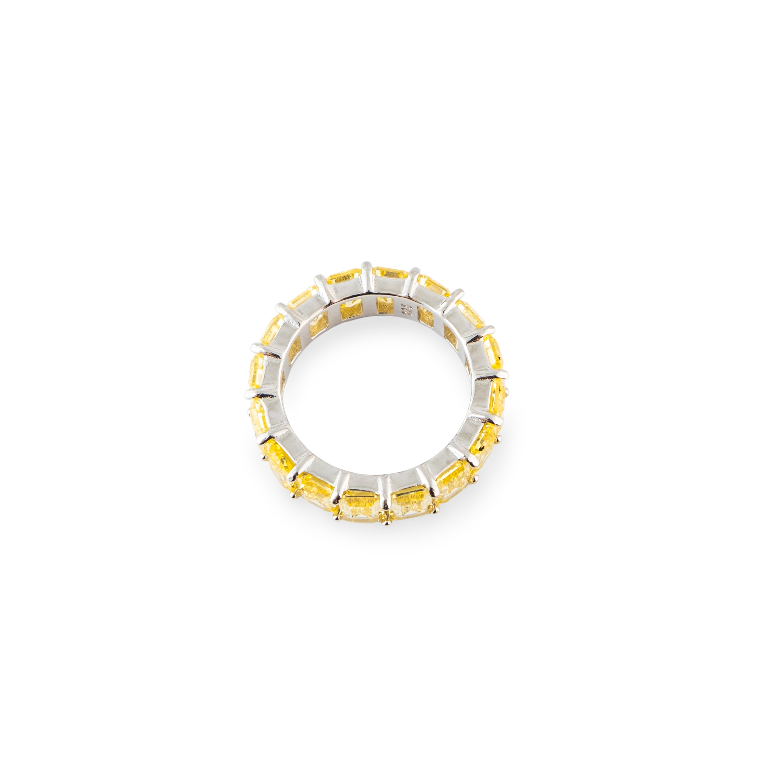 Golden ring with yellow crystals