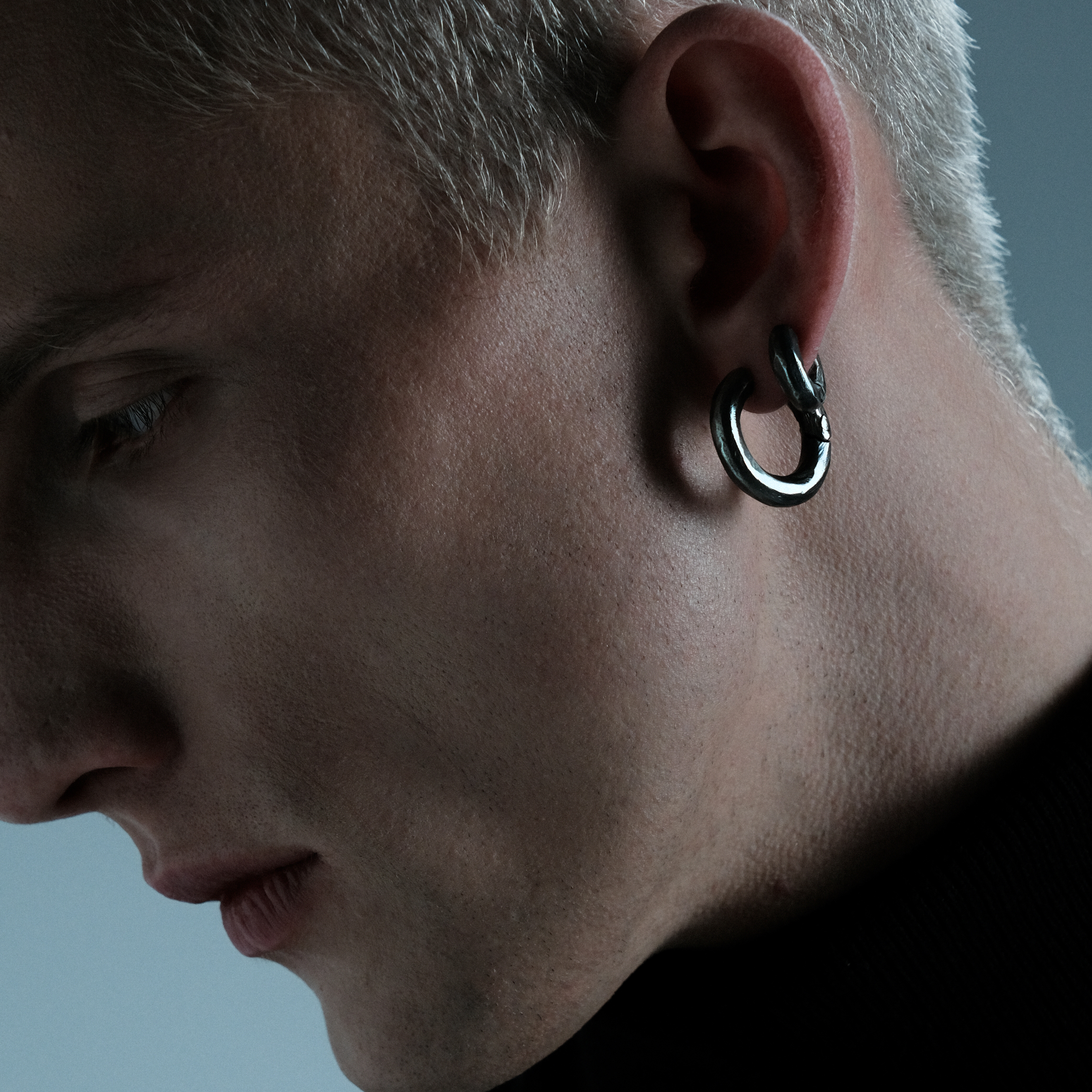 Серьги-кольца Grani Jewelry Моносерьга-кольцо из титана