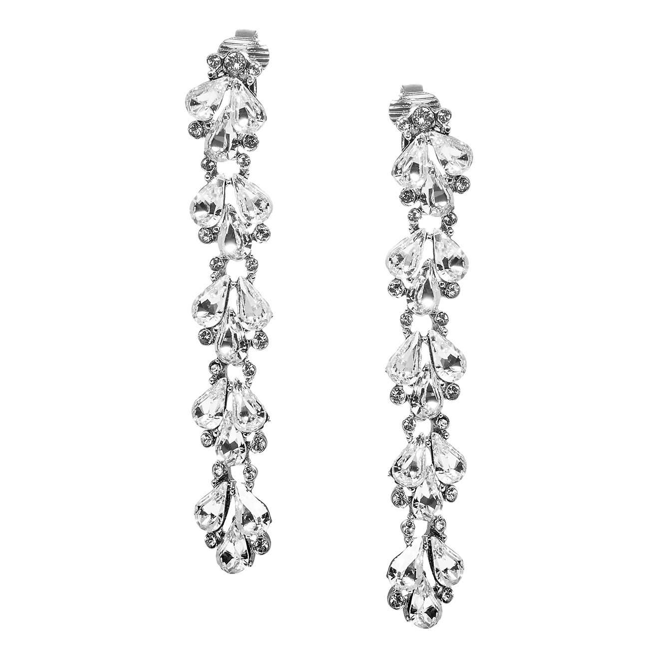 Silver-plated clips with crystals