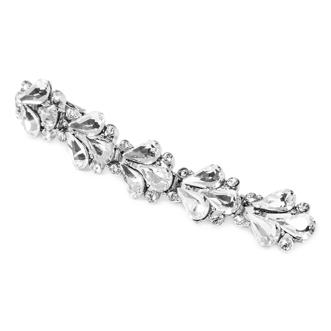 Silver-plated clips with crystals