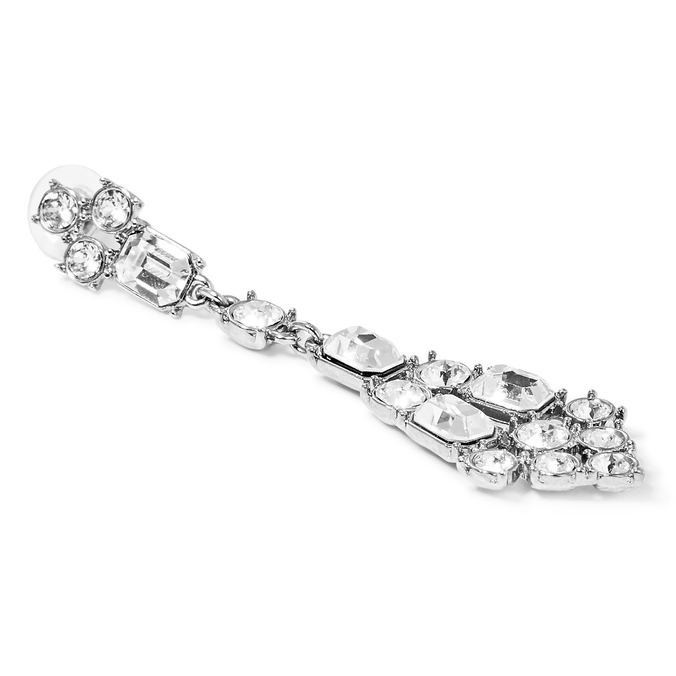 Покрытые серебром серьги с кристаллами Crystal deco